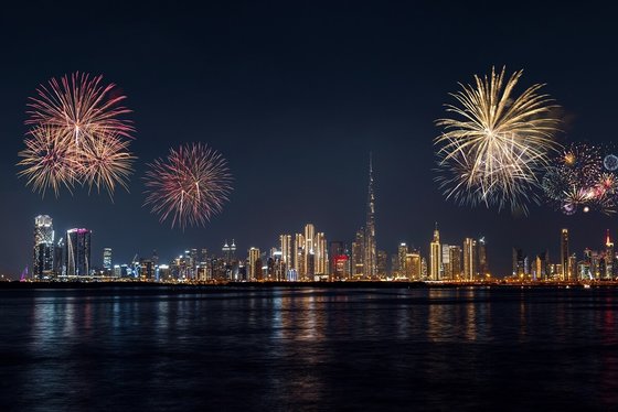 Novoroční ohňostroj v Dubaji