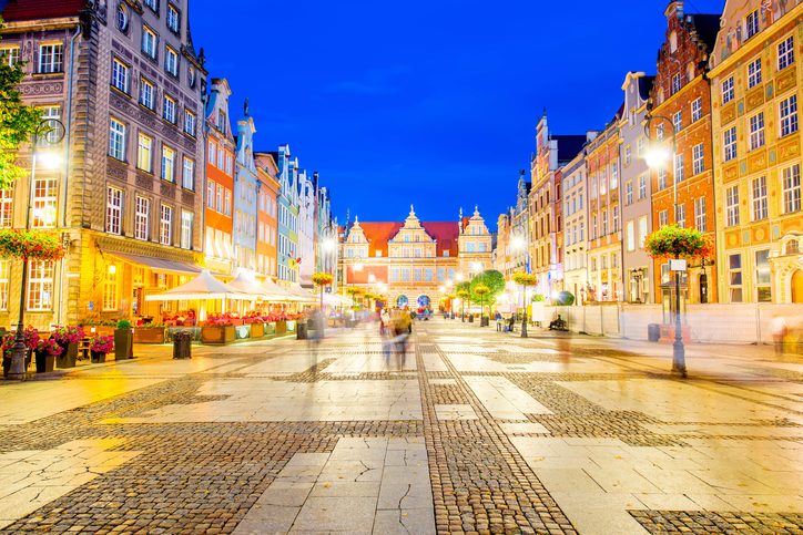 Gdaňsk - Pohled na hlavní ulici 