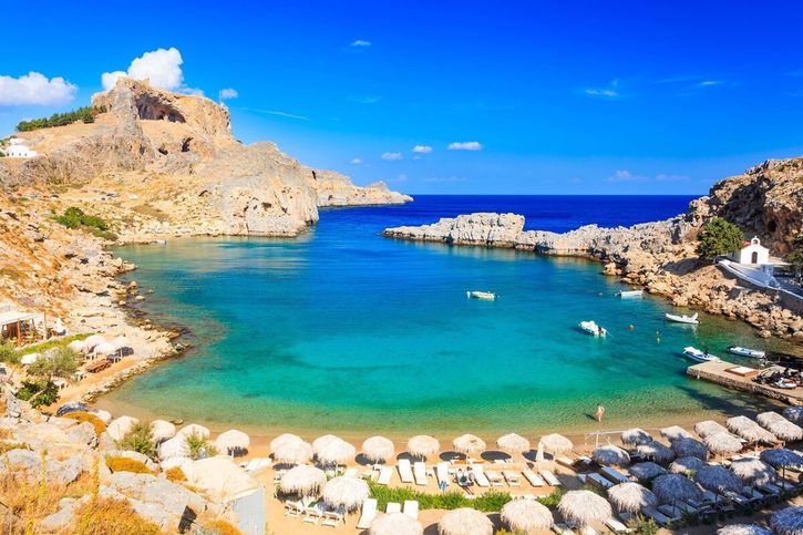 Rhodos - Zátoka u vesnice Lindos