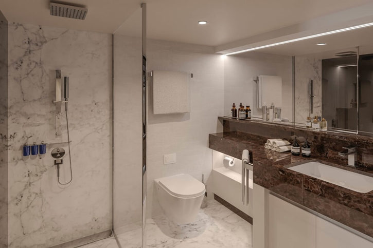 Ocean apartmá s terasou (OT1, OT2, OT3, OT4), koupelna - Explora I