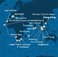 Čína, Vietnam, Thajsko, Singapur, Malajsie, Srí Lanka, Maledivy, Mauricius, Jihoafrická republika, Namibie, Kapverdy, Španělsko, Francie z Hong Kongu na lodi Costa Deliziosa