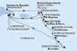 Martinik, Guadeloupe, Britské Panenské ostrovy, Dominikánská republika, Zámořské území Velké Británie, Svatý Kryštof a Nevis, Svatý Martin, Barbados z Fort-de-France na lodi MSC Opera