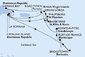 Dominikánská republika, Barbados, Martinik, Guadeloupe, Britské Panenské ostrovy, Zámořské území Velké Británie, Svatý Kryštof a Nevis, Svatý Martin z La Romany na lodi MSC Opera