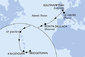 Velká Británie, Francie, Portugalsko, Antigua a Barbuda, Svatý Vincenc a Grenadiny, Barbados ze Southamptonu na lodi MSC Meraviglia