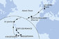 Francie, Portugalsko, Antigua a Barbuda, Svatý Vincenc a Grenadiny, Barbados, Martinik z Le Havru na lodi MSC Meraviglia