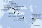 Spojené arabské emiráty, Omán, Egypt, Malta, Itálie, Francie, Španělsko z Abu Dhabi na lodi MSC World Europa