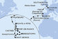 Martinik, Guadeloupe, Svatá Lucie, Barbados, Svatý Vincenc a Grenadiny, Grenada, Svatý Martin, Portugalsko, Španělsko, Francie, Velká Británie z Fort-de-France na lodi MSC Meraviglia