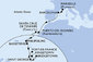 Francie, Španělsko, Svatý Martin, Svatý Kryštof a Nevis, Svatý Vincenc a Grenadiny, Barbados, Grenada, Martinik z Marseille na lodi MSC World Europa