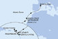 Guadeloupe, Svatý Martin, Britské Panenské ostrovy, Antigua a Barbuda, Španělsko z Pointe-à-Pitre na lodi MSC World Europa