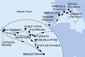 Itálie, Francie, Španělsko, Maroko, Antigua a Barbuda, Svatý Martin, Svatý Kryštof a Nevis, Dominikánská republika, Barbados, Martinik, Guadeloupe, Britské Panenské ostrovy z Janova na lodi MSC Opera