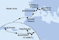 Itálie, Francie, Španělsko, Maroko, Antigua a Barbuda, Svatý Martin, Svatý Kryštof a Nevis, Dominikánská republika z Livorna na lodi MSC Opera