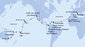 Austrálie, Nová Kaledonie, Vanuatu, Samoa, Americká Samoa, USA, Mexiko, Kostarika, , Panama, Dominikánská republika, Britské Panenské ostrovy, Svatý Martin, Španělsko, Itálie ze Sydney na lodi MSC Magnifica