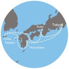 Japonsko, Jižní Korea na lodi Costa neoRomantica