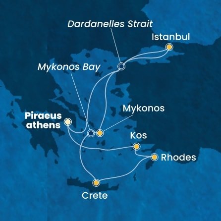 Řecko, Turecko z Pirea na lodi Costa Pacifica