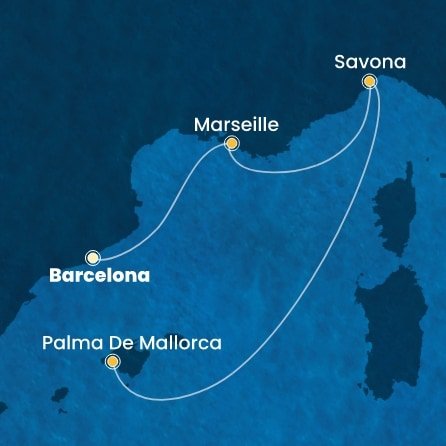 Španělsko, Francie, Itálie z Barcelony na lodi Costa Diadema