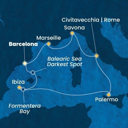Španělsko, Itálie, Francie z Barcelony na lodi Costa Toscana