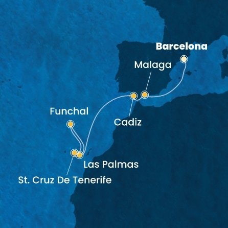 Španělsko, Portugalsko z Barcelony na lodi Costa Smeralda