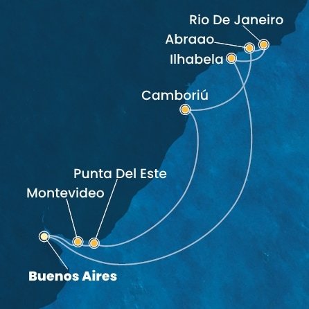 Argentina, Uruguay, Brazílie z Buenos Aires na lodi Costa Serena