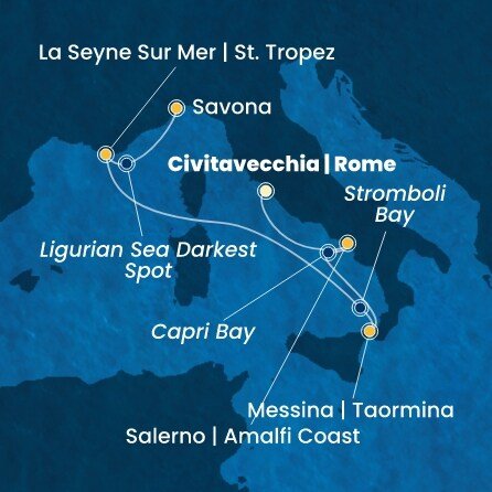 Itálie, Francie z Civitavecchia na lodi Costa Fascinosa
