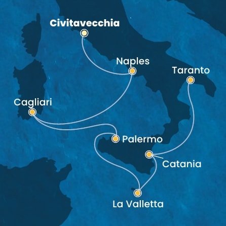 Itálie, Malta z Civitavecchia na lodi Costa Serena