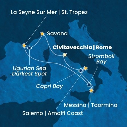 Itálie, Francie z Civitavecchia na lodi Costa Fascinosa