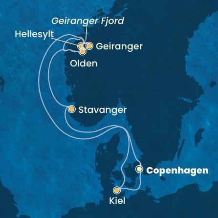 Dánsko, Norsko, Německo z Kodaně na lodi Costa Diadema