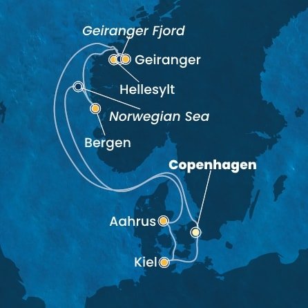 Dánsko, Norsko, Německo z Kodaně na lodi Costa Diadema