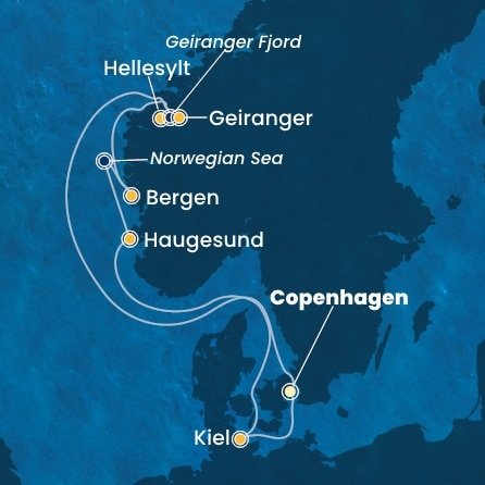 Dánsko, Norsko, Německo z Kodaně na lodi Costa Diadema