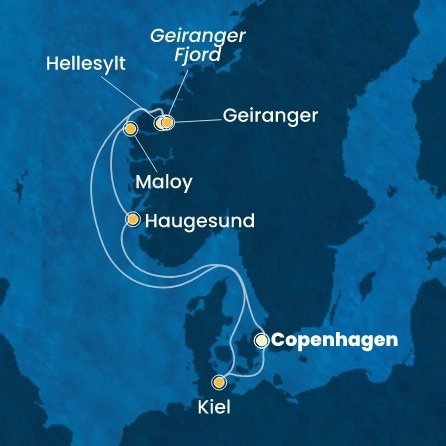 Dánsko, Norsko, Německo z Kodaně na lodi Costa Diadema