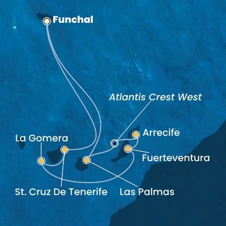 Portugalsko, Španělsko, La Gomera z Funchalu na lodi Costa Pacifica