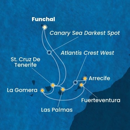 Portugalsko, Španělsko, La Gomera z Funchalu na lodi Costa Fortuna