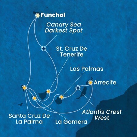 Portugalsko, Španělsko, La Gomera z Funchalu na lodi Costa Fortuna