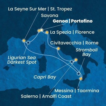 Itálie, Francie z Janova na lodi Costa Fascinosa