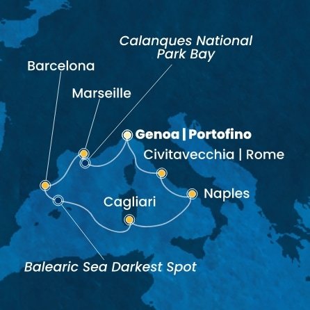 Itálie, Francie, Španělsko z Janova na lodi Costa Toscana