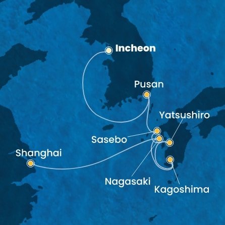 Jižní Korea, Japonsko, Čína ze Soulu na lodi Costa Serena