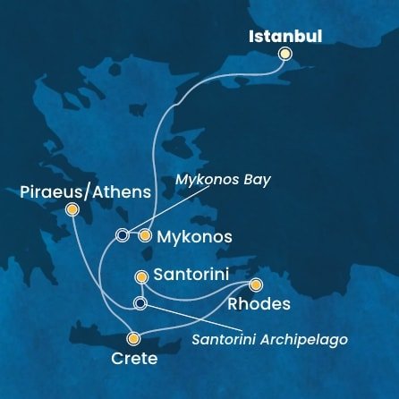 Turecko, Řecko z Istanbulu na lodi Costa Fortuna