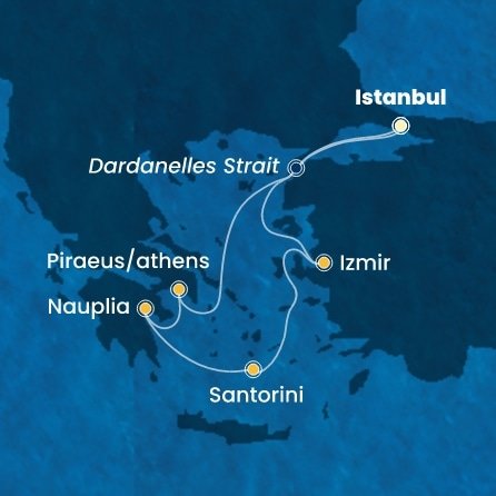 Turecko, Řecko z Istanbulu na lodi Costa Pacifica