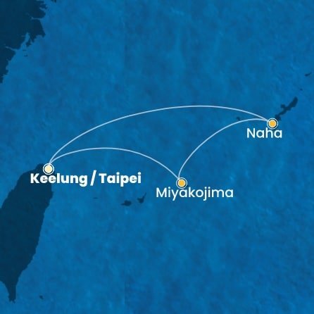 Tchaj-wan, Japonsko z Keelungu (Taipeje) na lodi Costa Serena