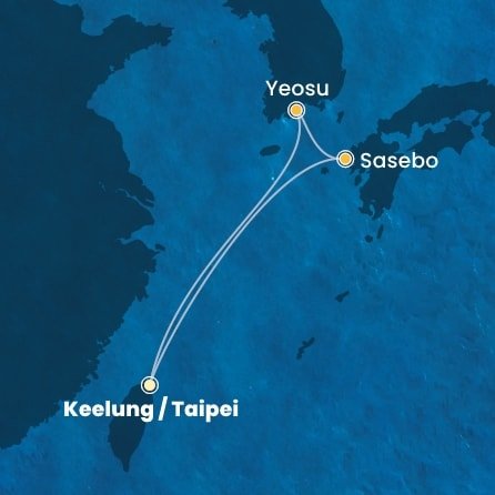 Tchaj-wan, Japonsko, Jižní Korea z Keelungu (Taipeje) na lodi Costa Serena