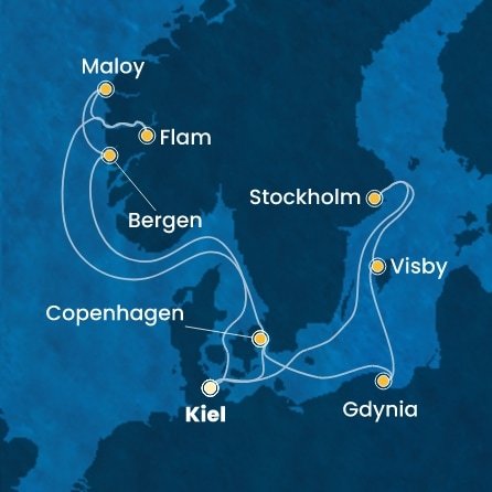 Německo, Dánsko, Norsko, Polsko, Švédsko z Kielu na lodi Costa Diadema