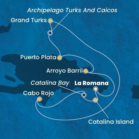 Dominikánská republika, Zámořské území Velké Británie z La Romany na lodi Costa Fascinosa