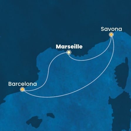 Francie, Itálie, Španělsko z Marseille na lodi Costa Diadema