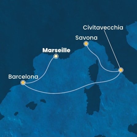 Francie, Španělsko, Itálie z Marseille na lodi Costa Pacifica