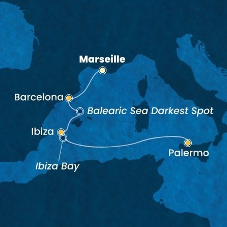 Francie, Španělsko, Itálie z Marseille na lodi Costa Smeralda
