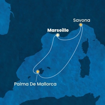 Francie, Itálie, Španělsko z Marseille na lodi Costa Diadema