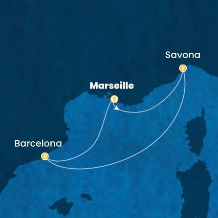 Francie, Itálie, Španělsko z Marseille na lodi Costa Pacifica