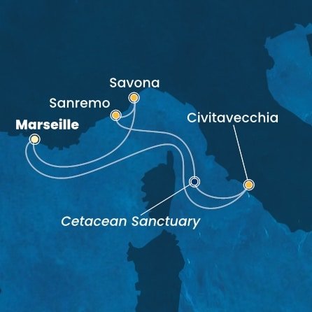 Francie, Itálie z Marseille na lodi Costa Toscana