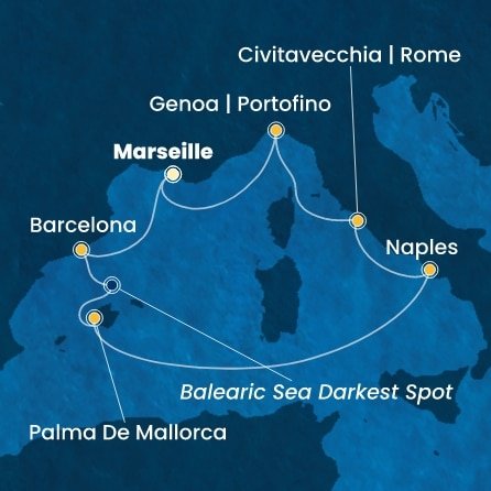 Francie, Španělsko, Itálie z Marseille na lodi Costa Toscana