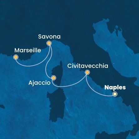 Itálie, Francie z Neapole na lodi Costa Fascinosa