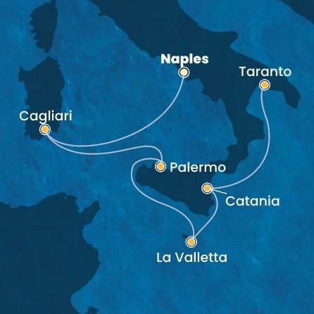 Itálie, Malta z Neapole na lodi Costa Serena